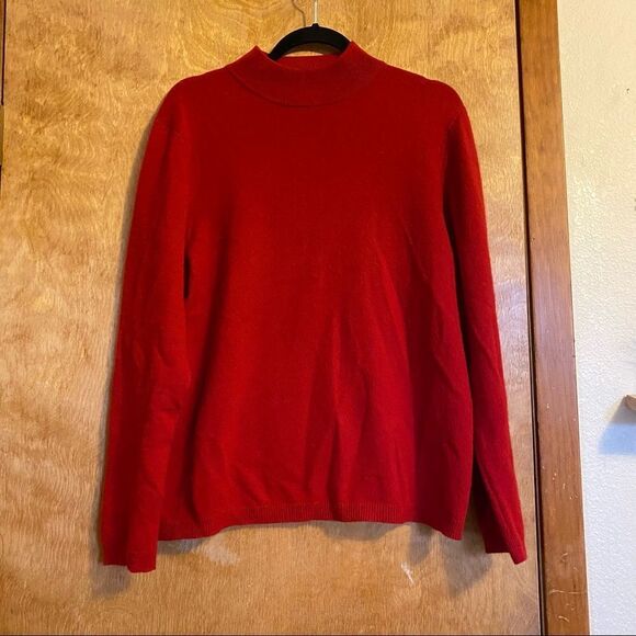 Charter Club 100% Cashmere Red Turtleneck Christmas Sweater - Picture 2 of 12